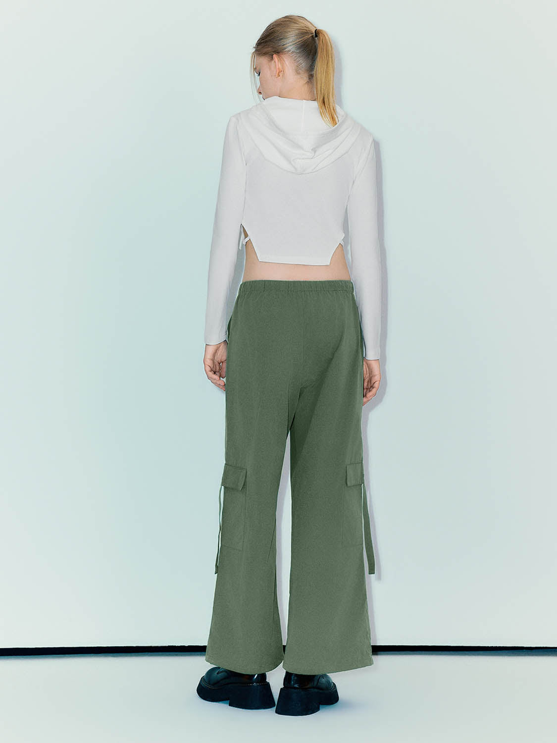 Drawstring Waist Straight Pants