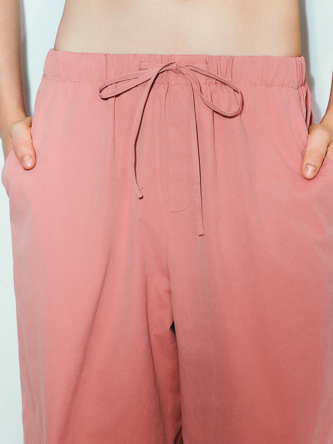 Drawstring Waist Straight Pants