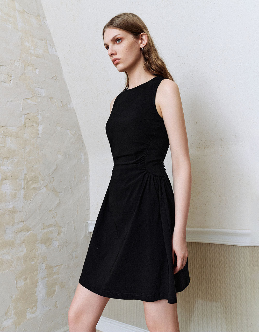 Sleeveless Crew Neck A-Line Dress