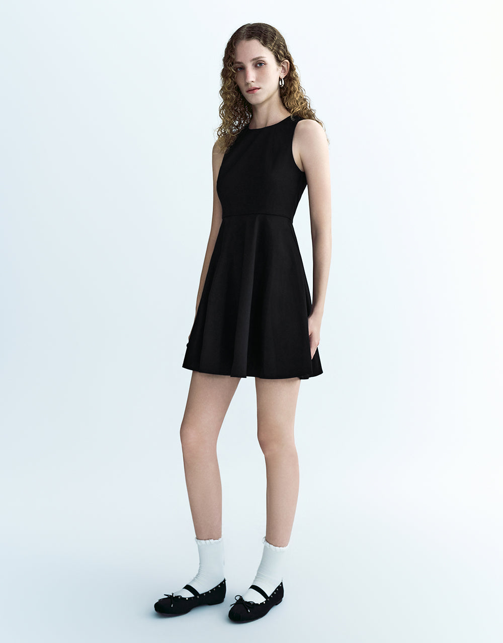 Sleeveless Crew Neck A-Line Dress