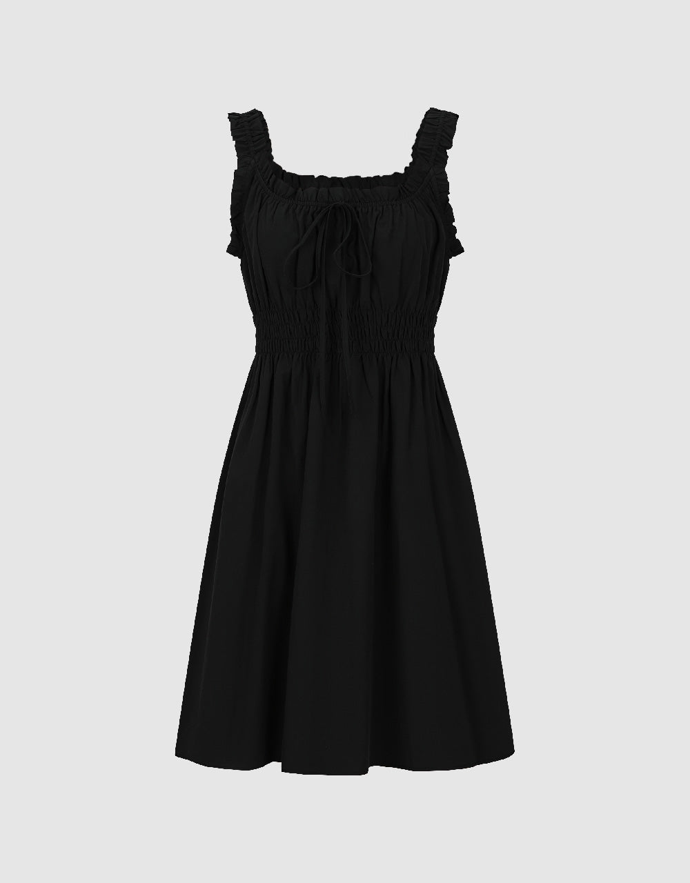 Sqare-cut Collar A-Line Dress