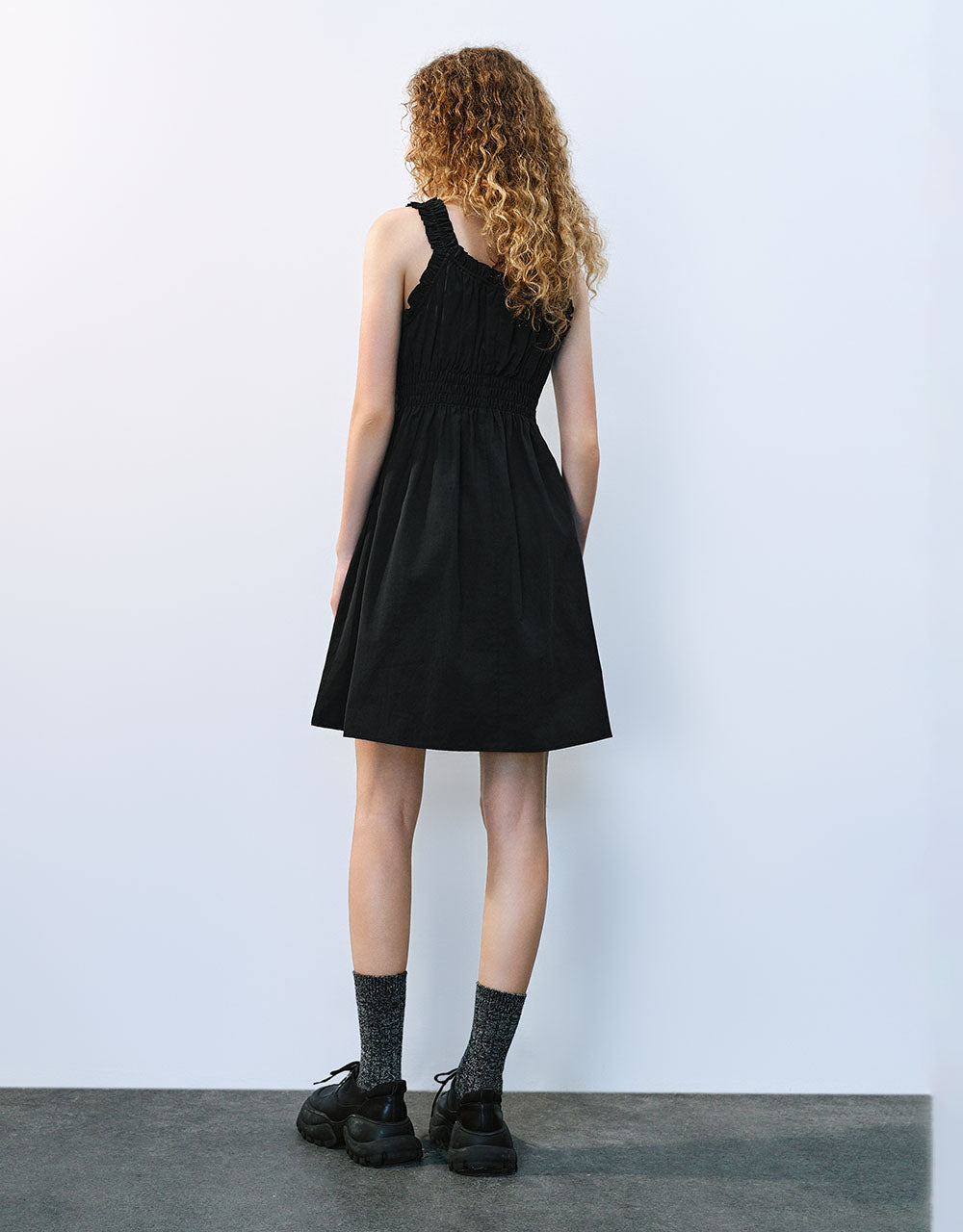 Sqare-cut Collar A-Line Dress