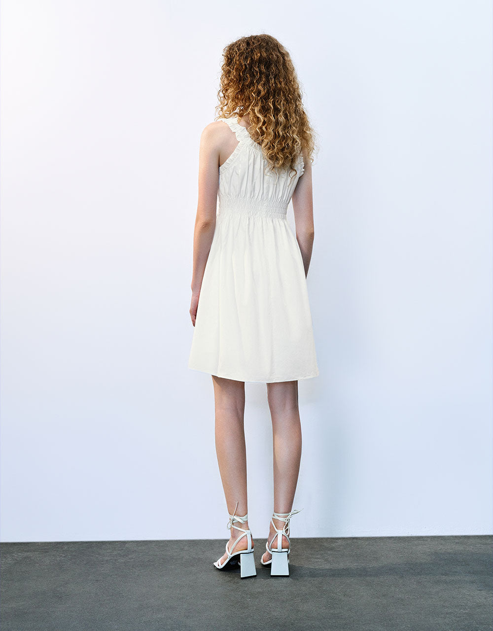 Sqare-cut Collar A-Line Dress