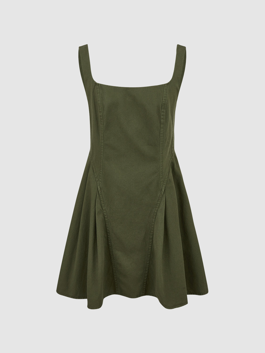 Sleeveless Square-cut Collar Skater Dress