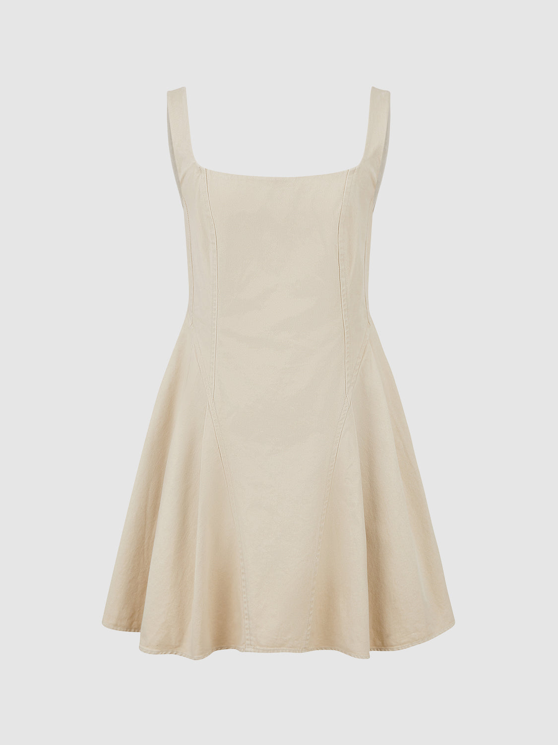 Sleeveless Square-cut Collar Skater Dress