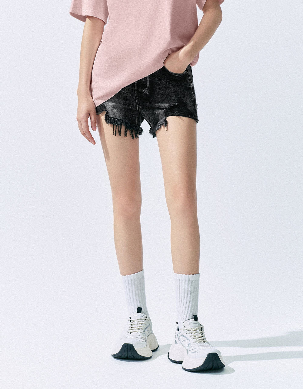 Raw Hem Denim Shorts