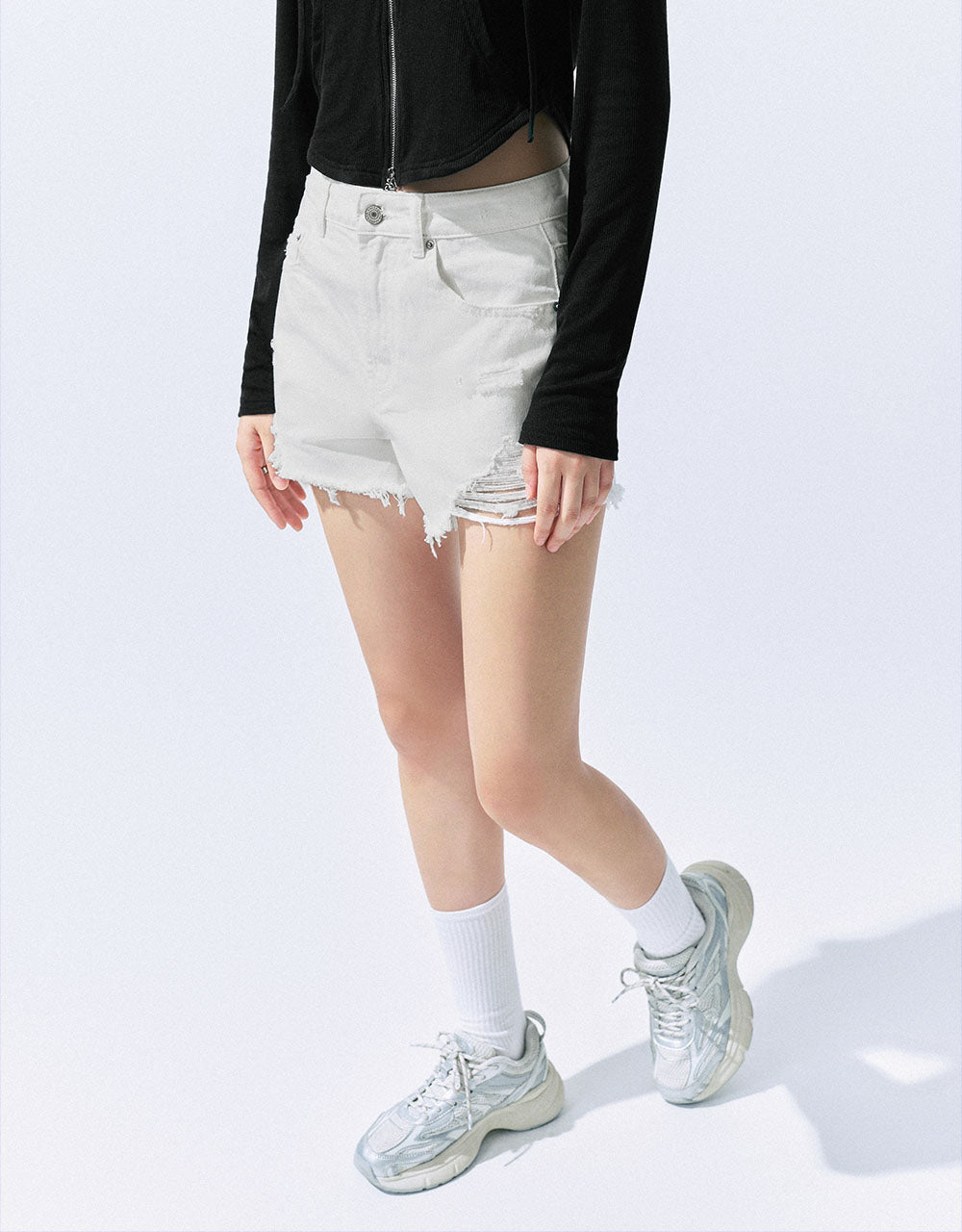 Raw Hem Denim Shorts