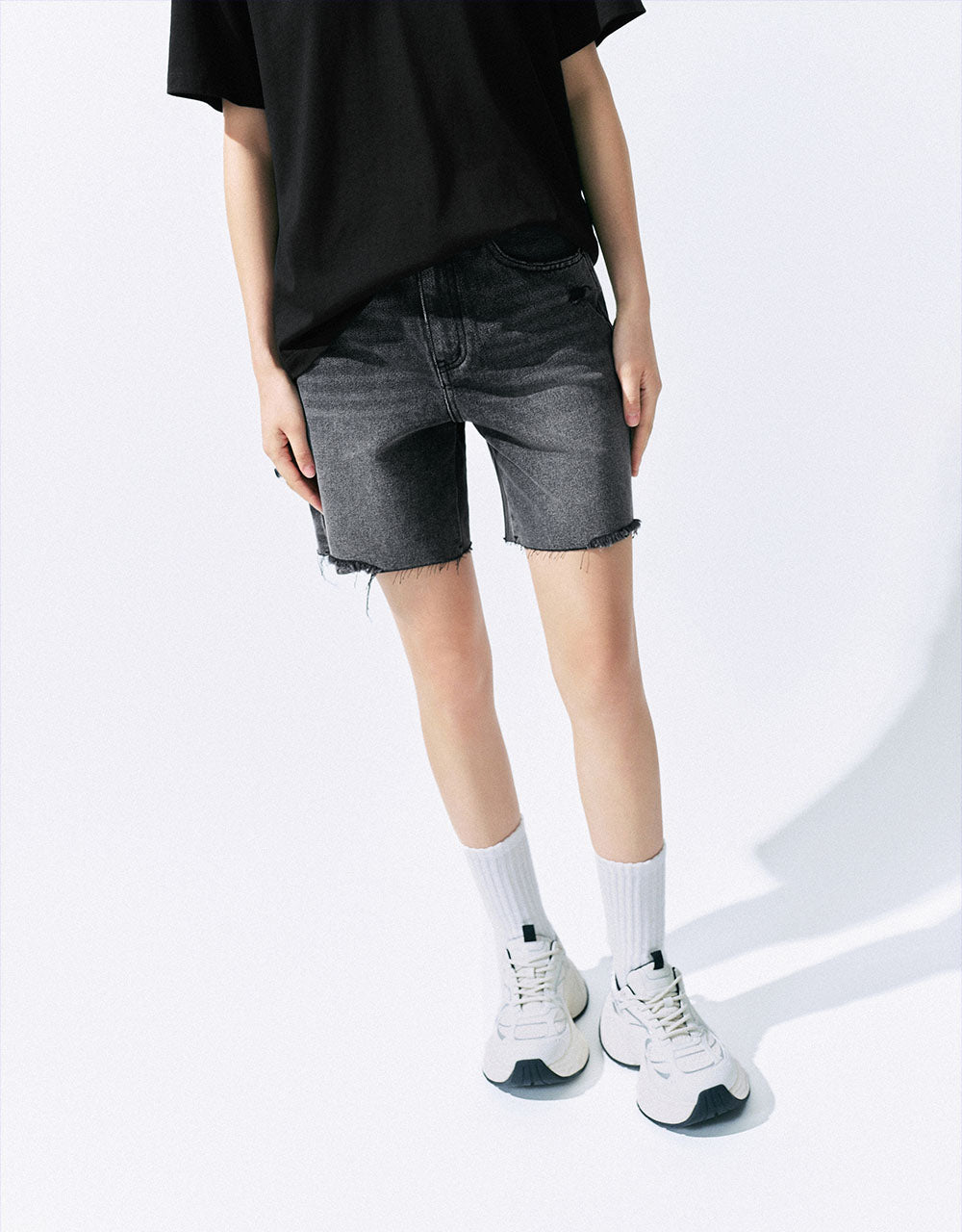 Raw Hem Denim Shorts