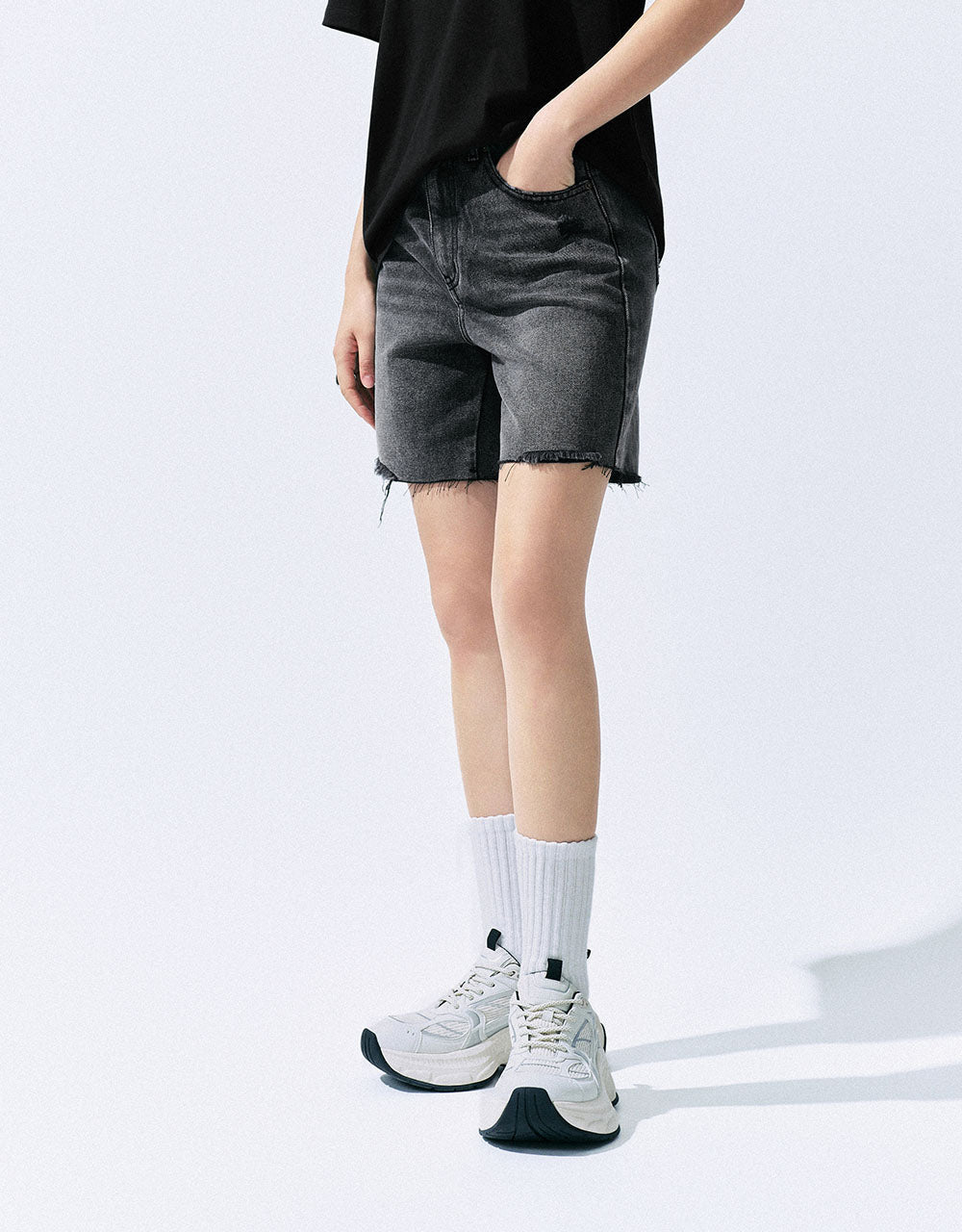 Raw Hem Denim Shorts