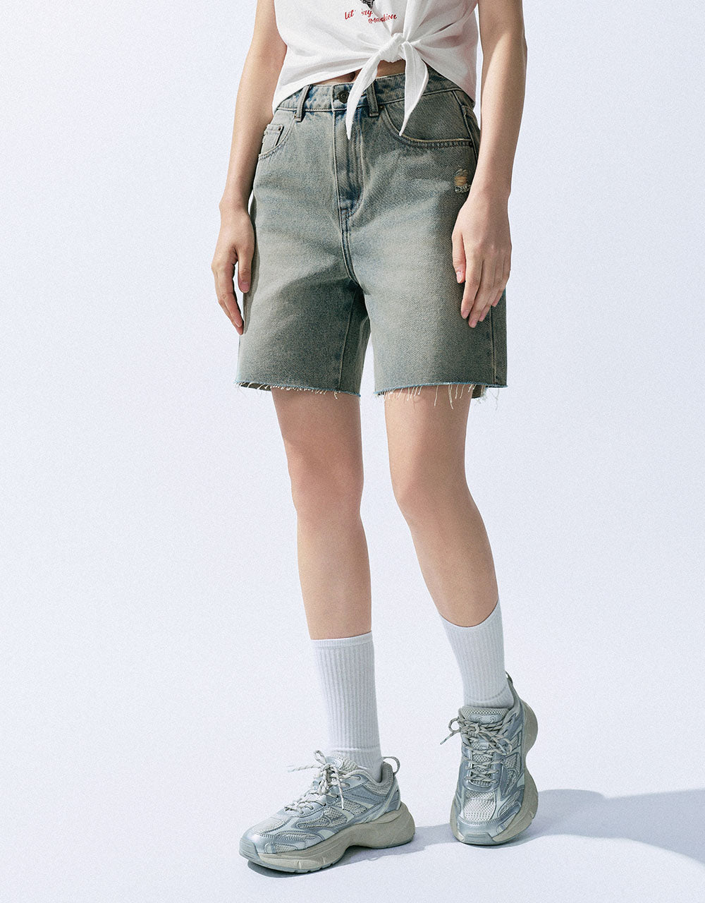 Raw Hem Denim Shorts