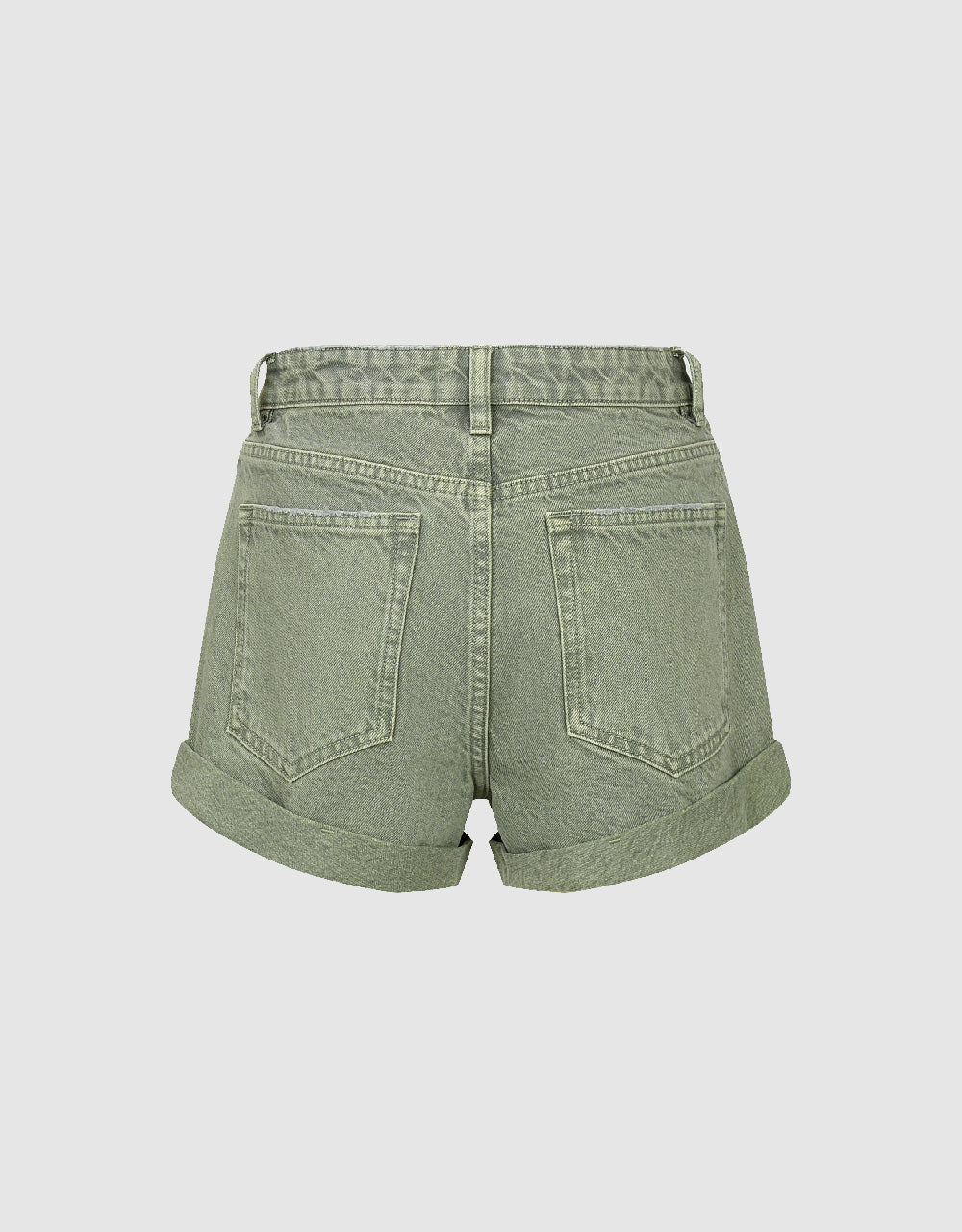 Rolled Up Hem Denim Shorts