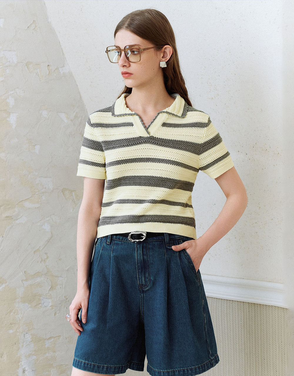 Striped Knitted T-Shirt