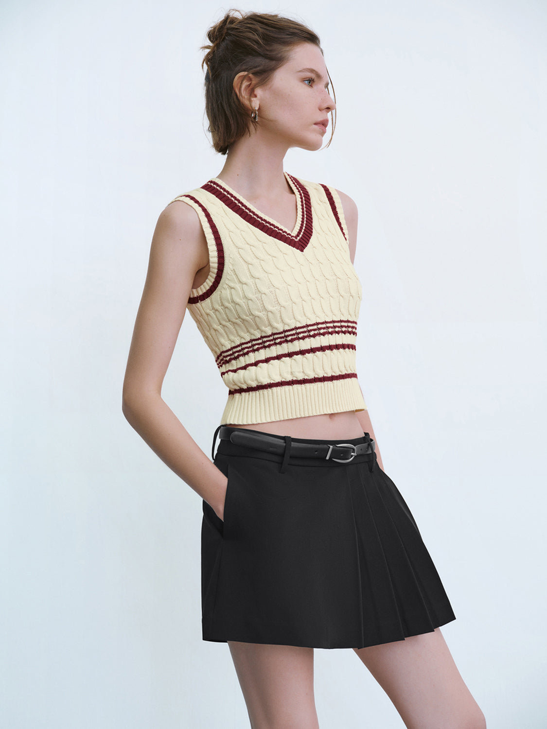 V Neck Knitted Tank Top