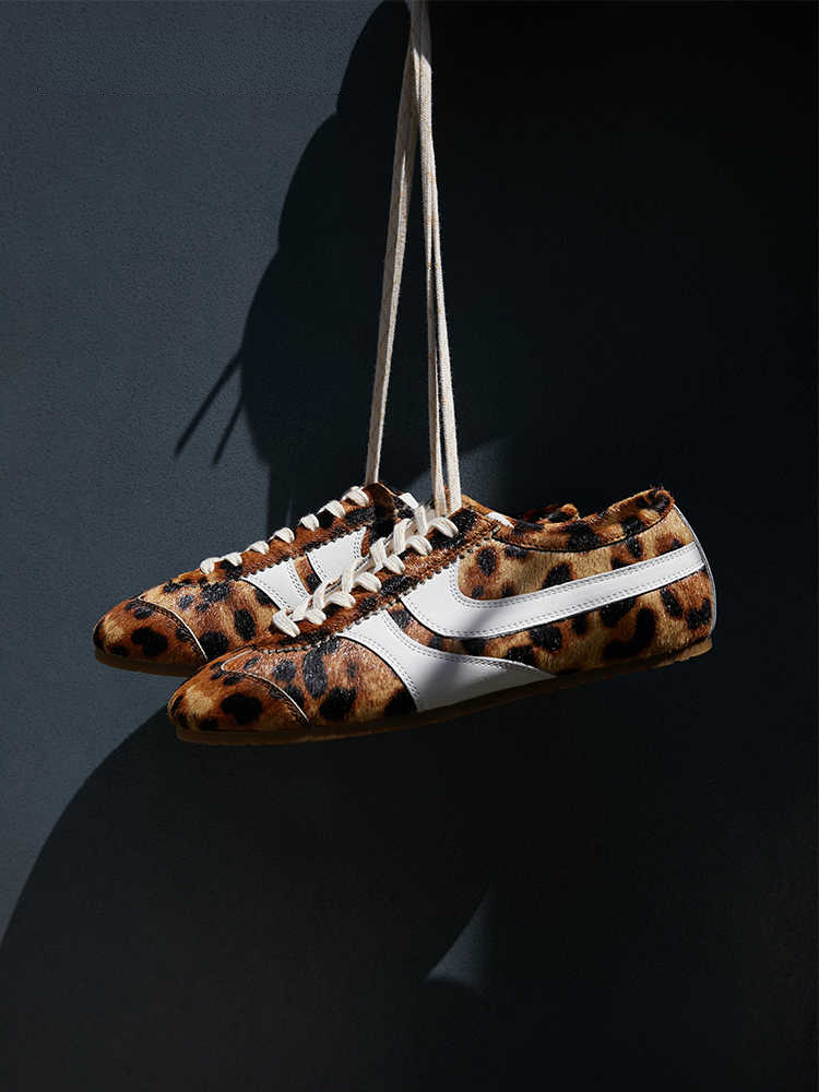 Leopard Print Lace-up Trainers