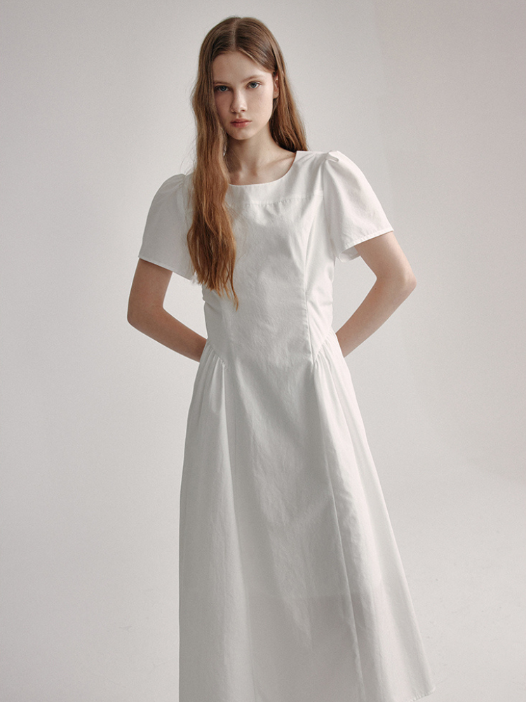 Elegant Slim Fit White Dress