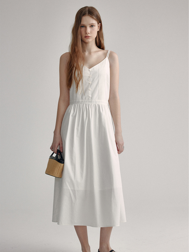 Elegant Slim Fit White Sundress