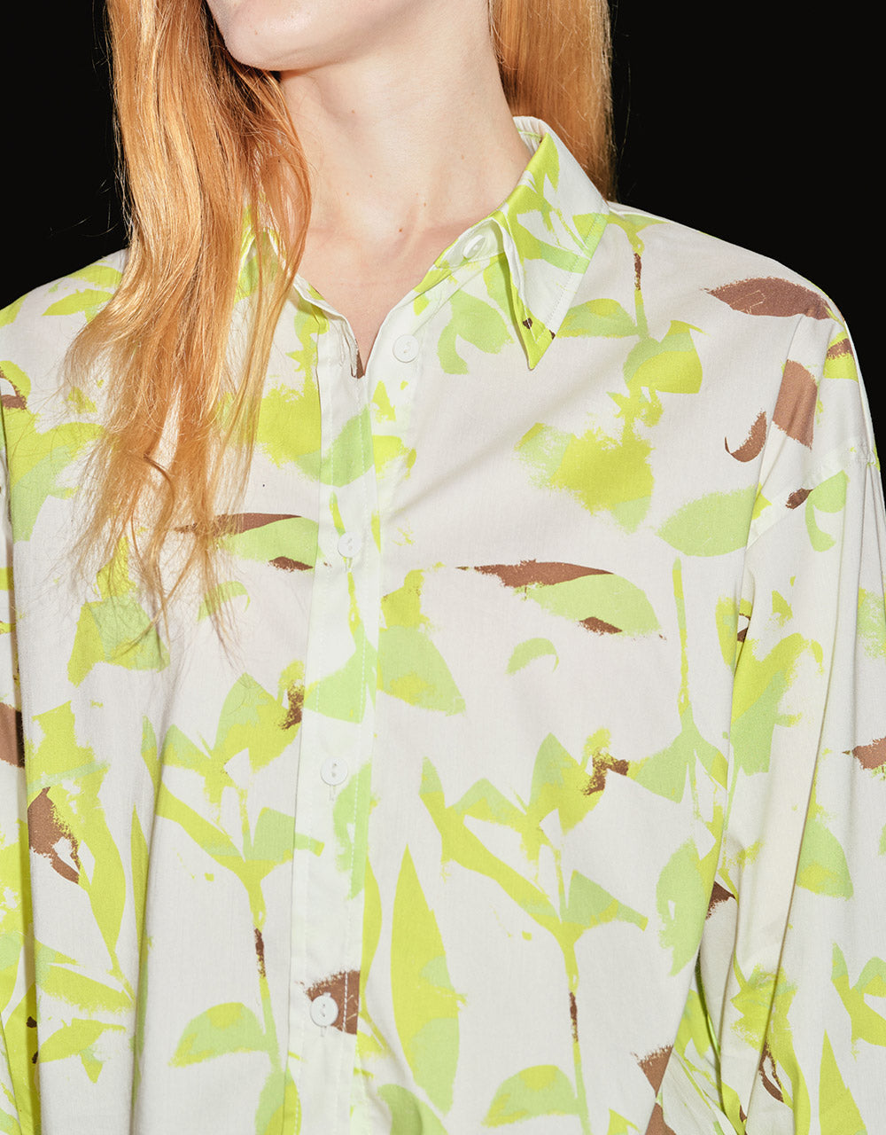 Leaf Print Button Up Shirt