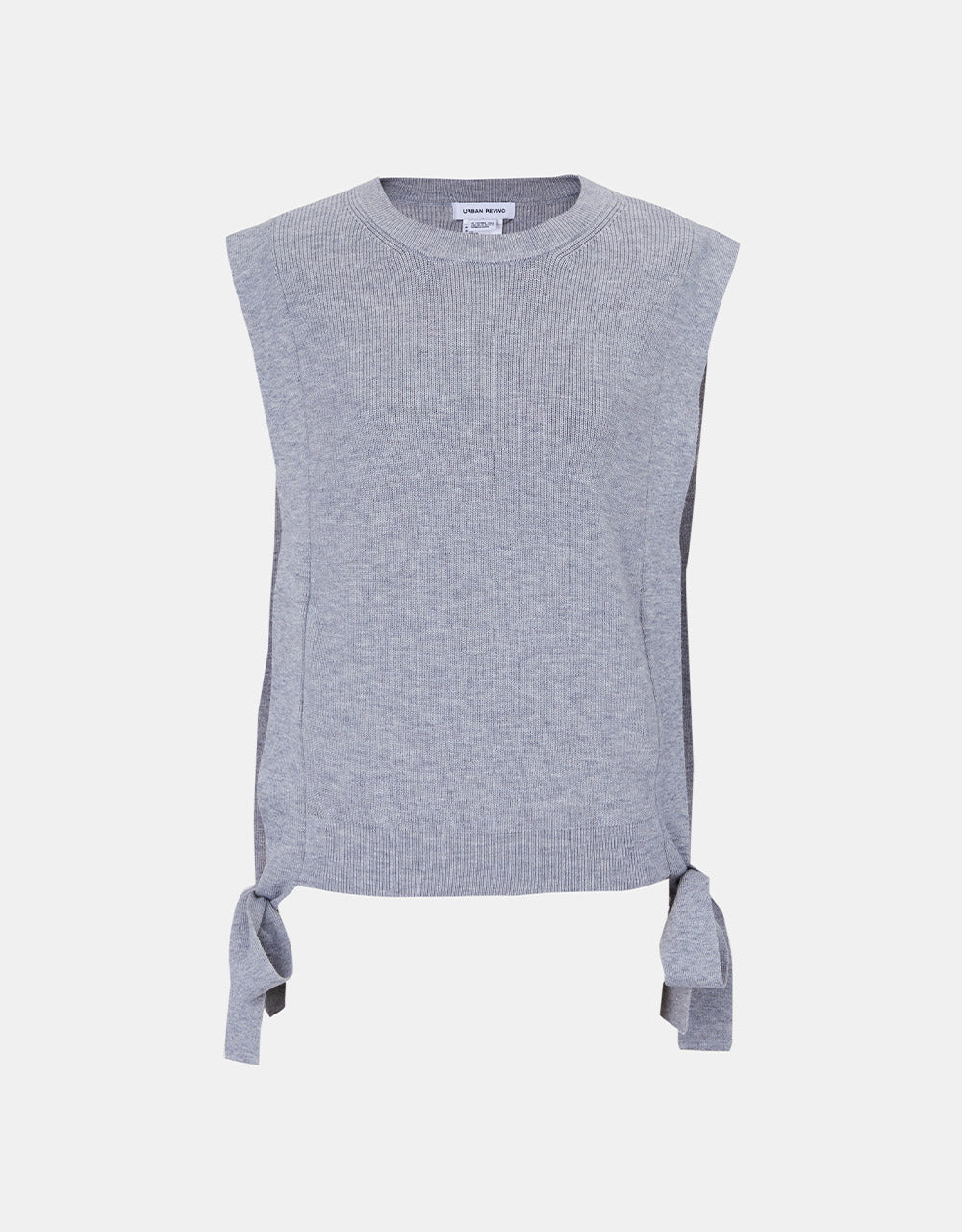 Crew Neck Mid-Length Knitted Vest