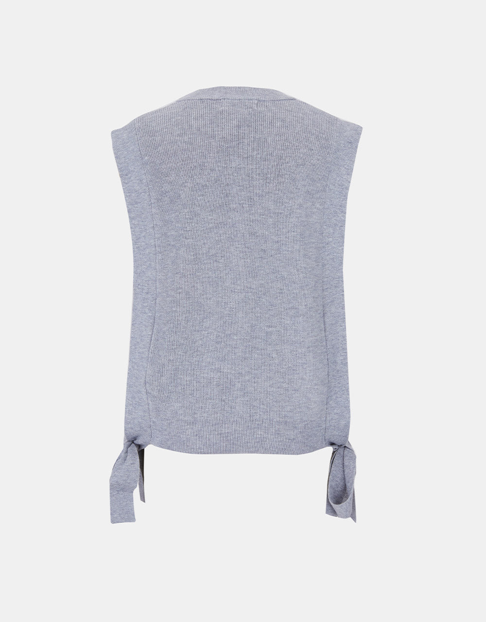 Crew Neck Mid-Length Knitted Vest