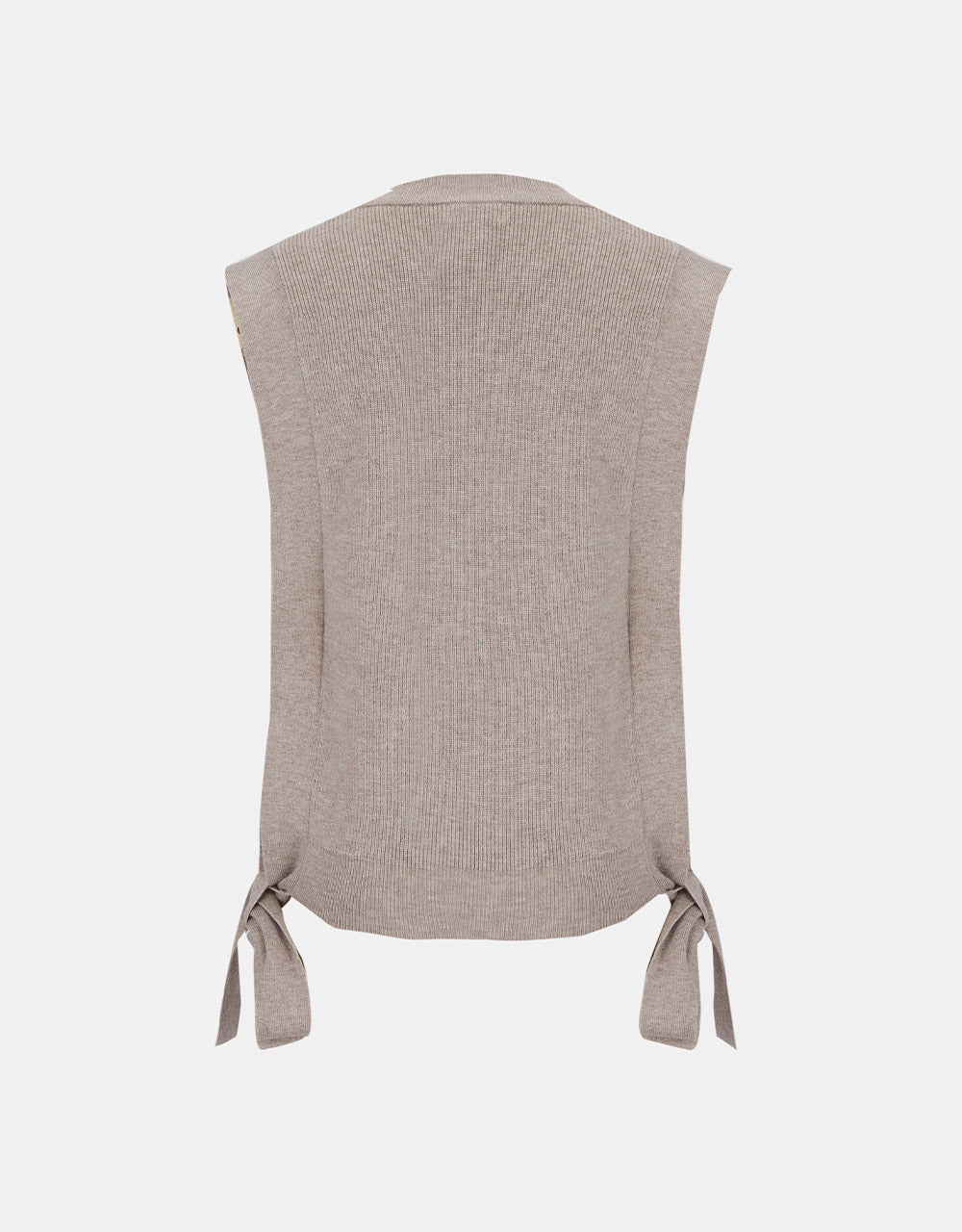 Crew Neck Mid-Length Knitted Vest