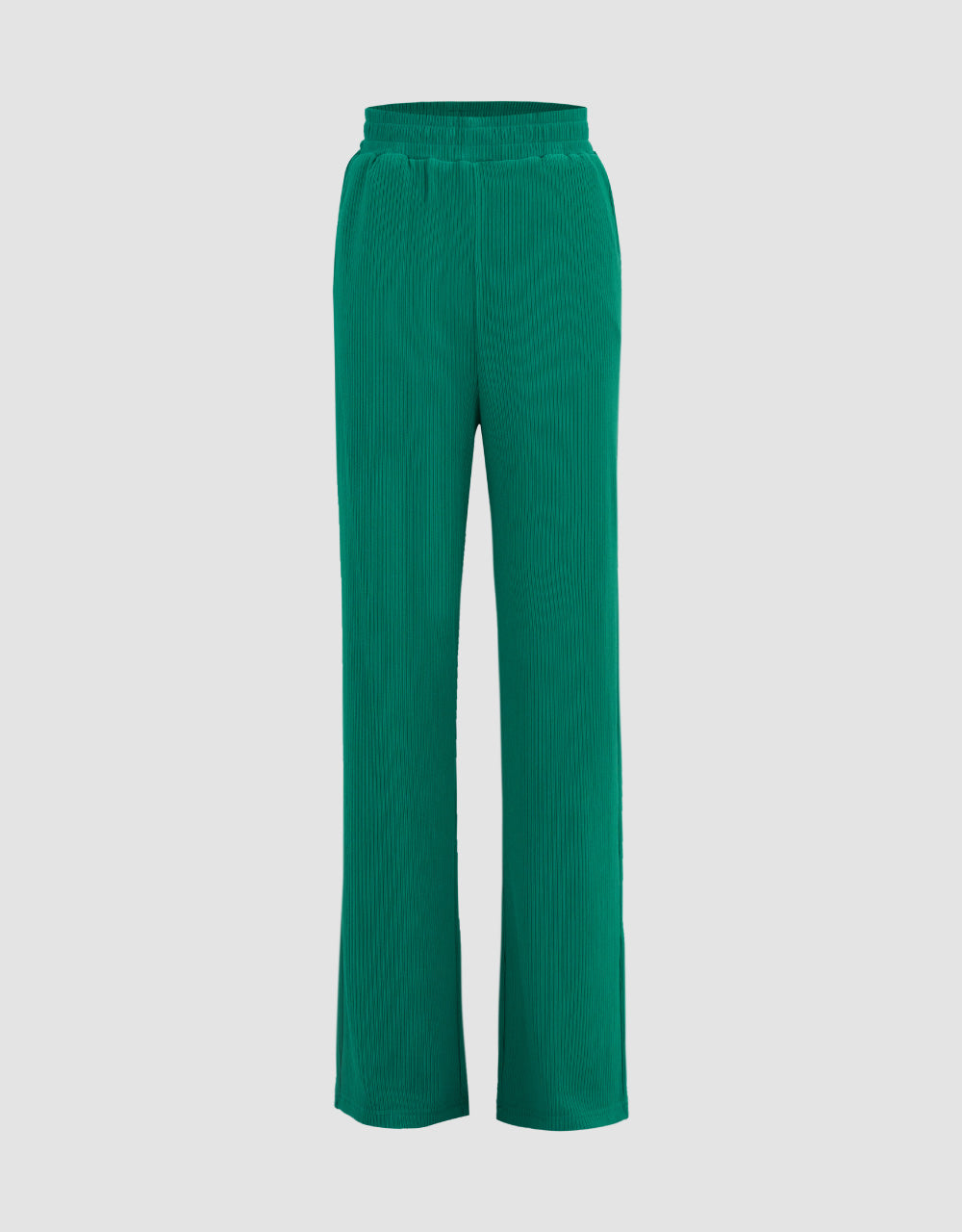 Elastic Waist Straight Pants