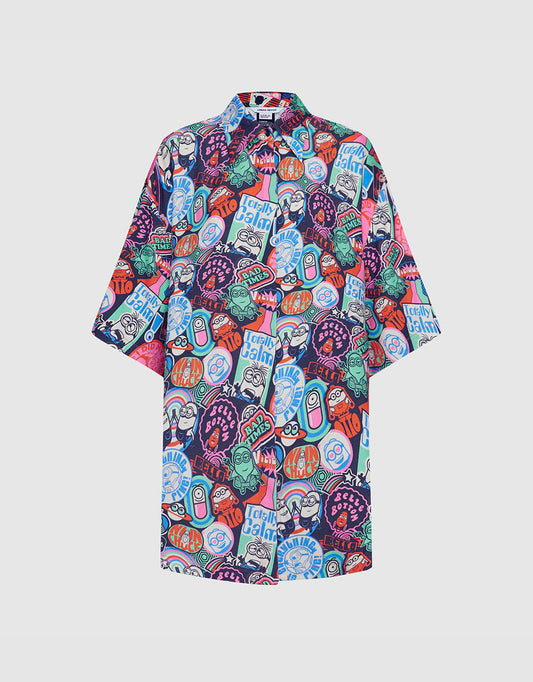 Minions Allover Print Button Up Shirt