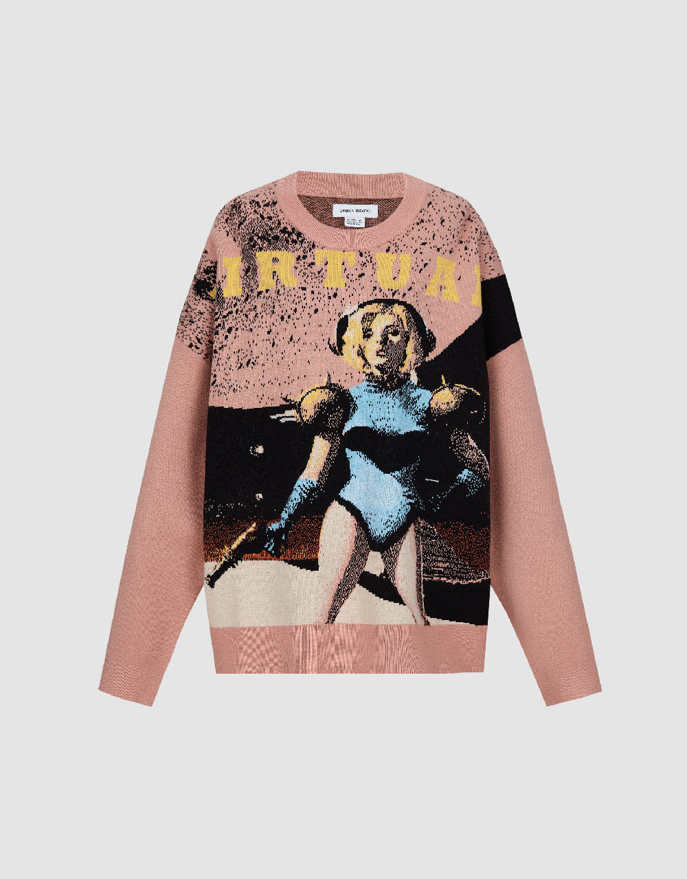 Printed Crew Neck Knitted T-Shirt