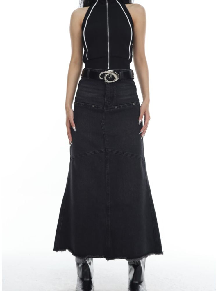 Metal logo PU leather belt