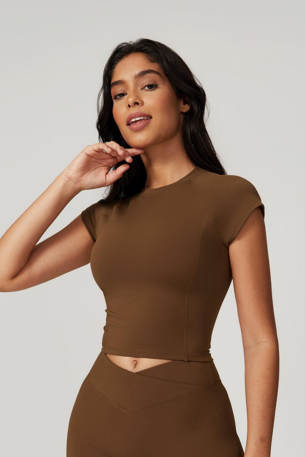 Zoe Top & Leggings Set - Brown