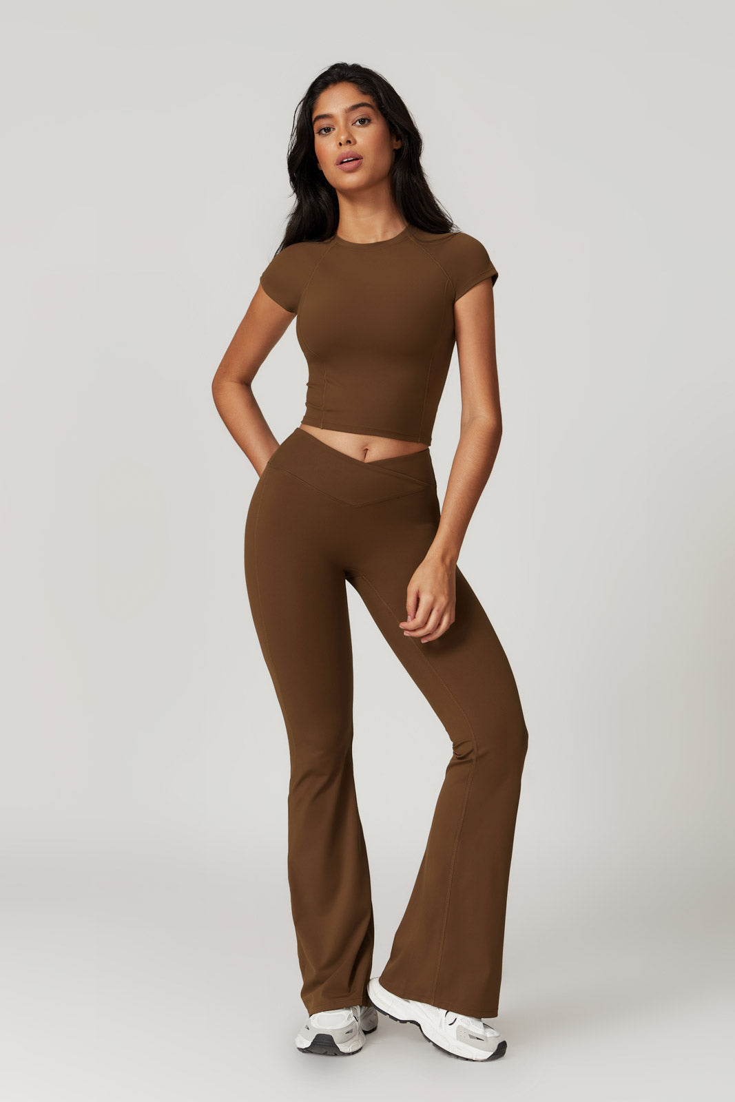 Zoe Top & Leggings Set - Brown