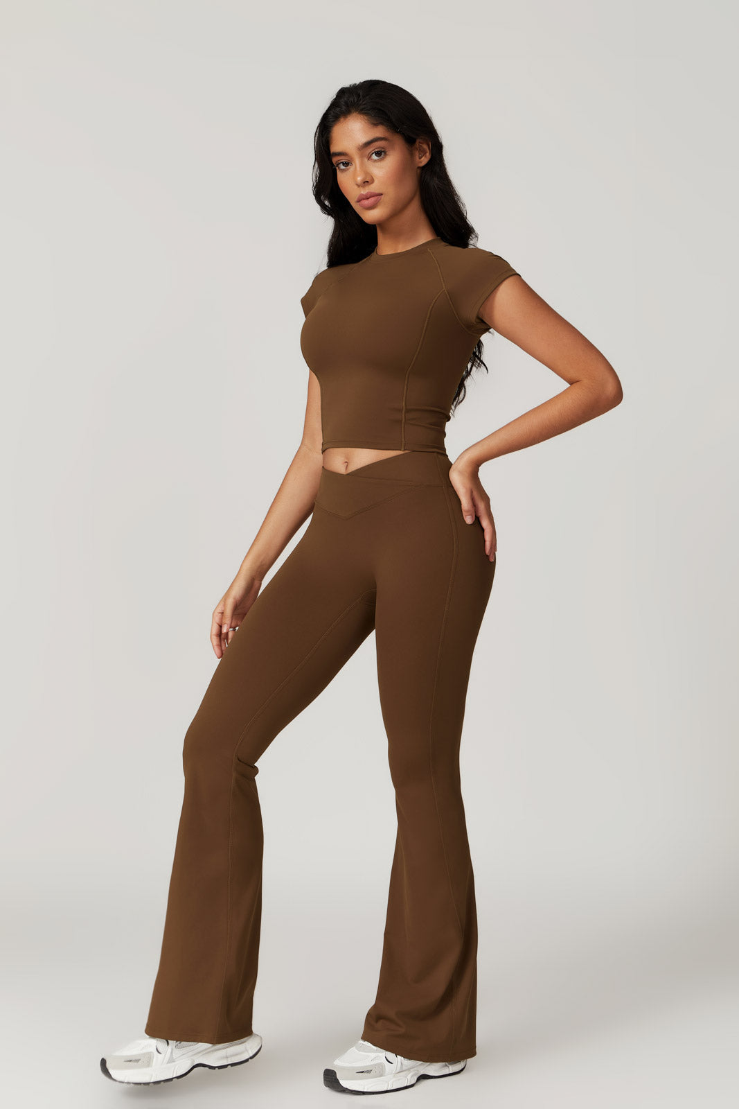 Zoe Top & Leggings Set - Brown