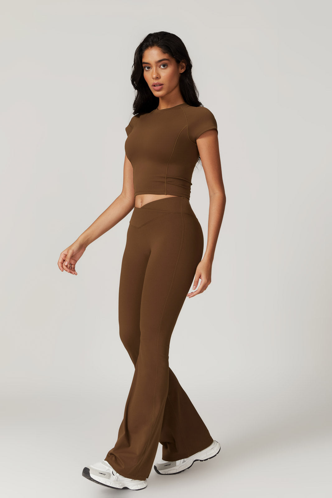 Zoe Top & Leggings Set - Brown