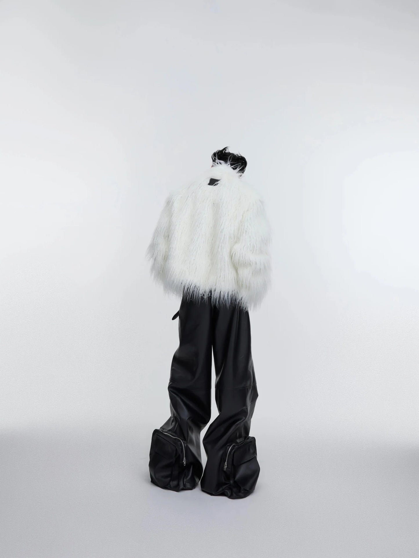 Autumn-Winter Faux Fur Heavy Coat | Ripple-Effect Long Hair Cotton Jacket