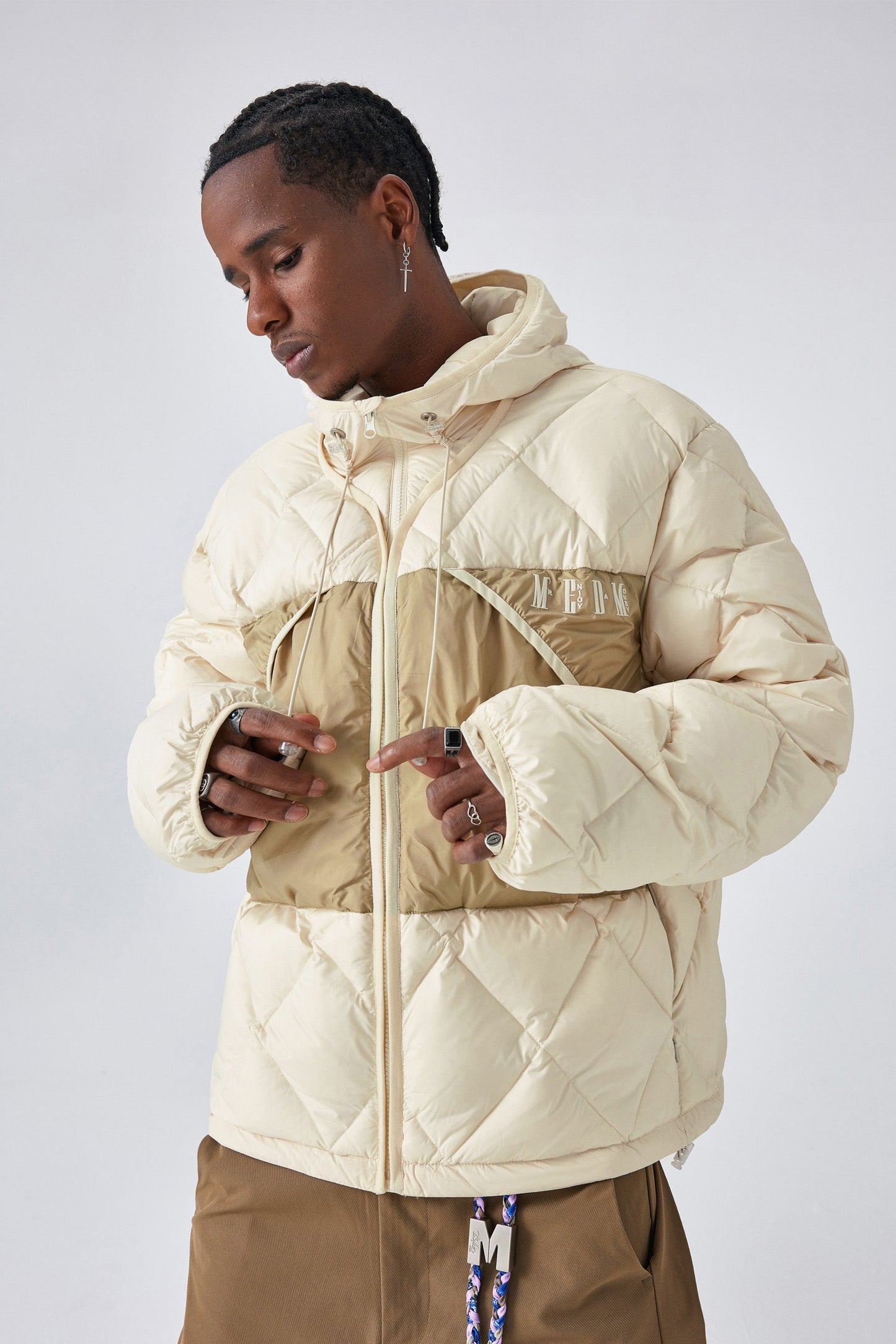 MEDM 퀼티드 후드 재킷