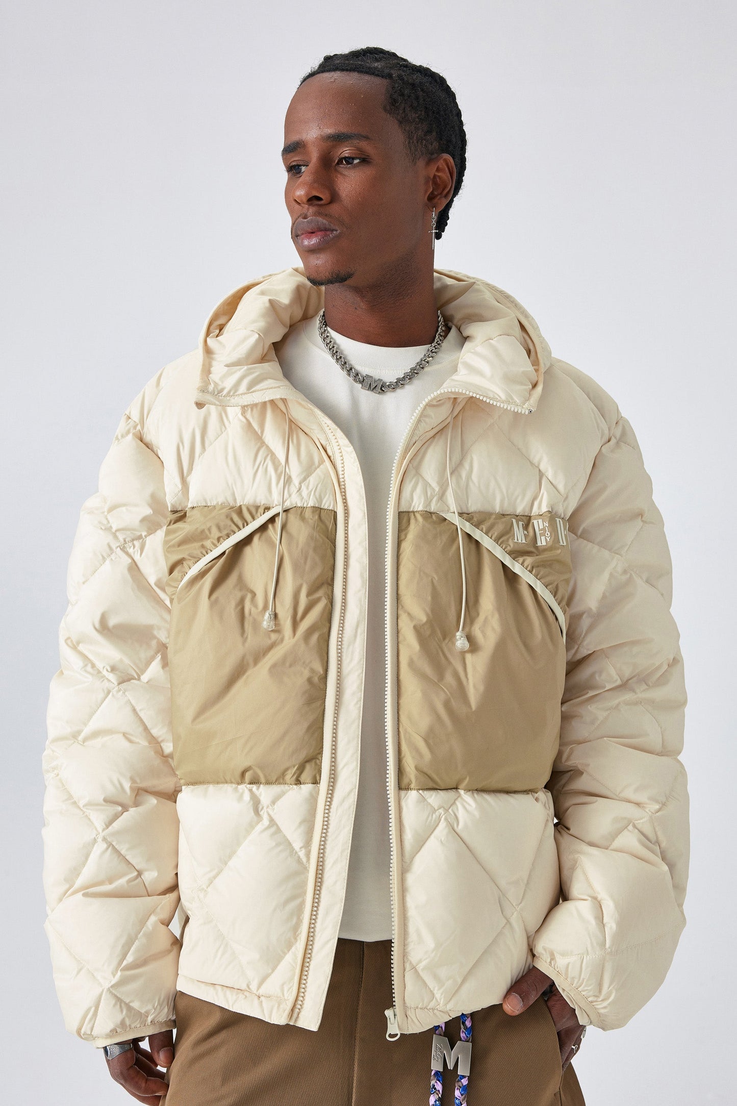 MEDM 퀼티드 후드 재킷