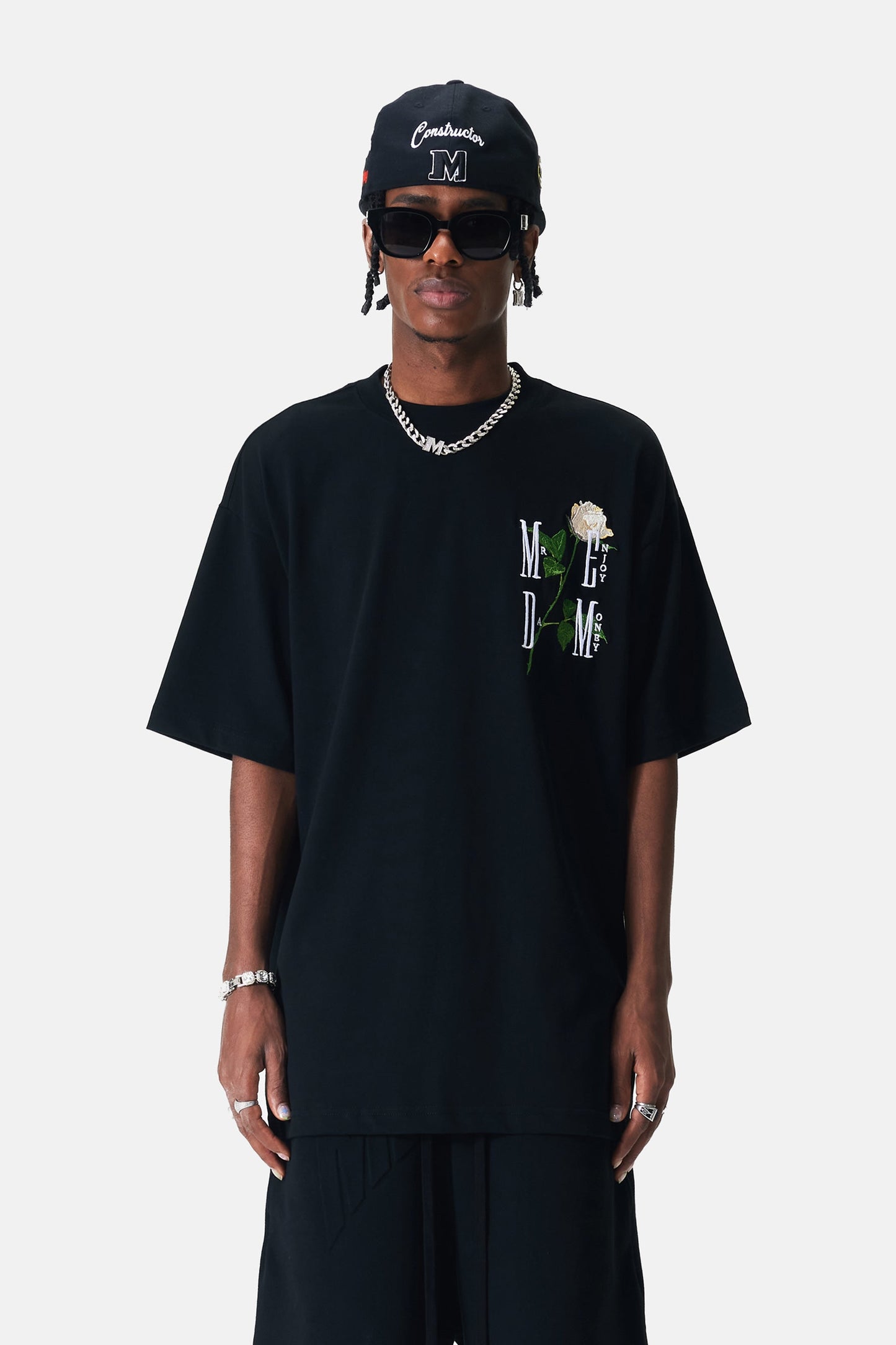 MEDM 자수 로즈 티셔츠 