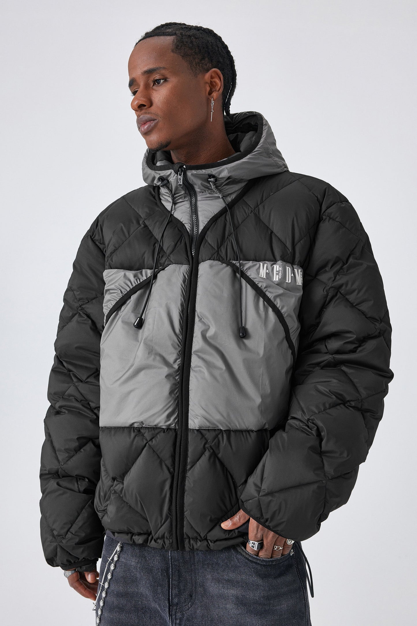MEDM 퀼티드 후드 재킷