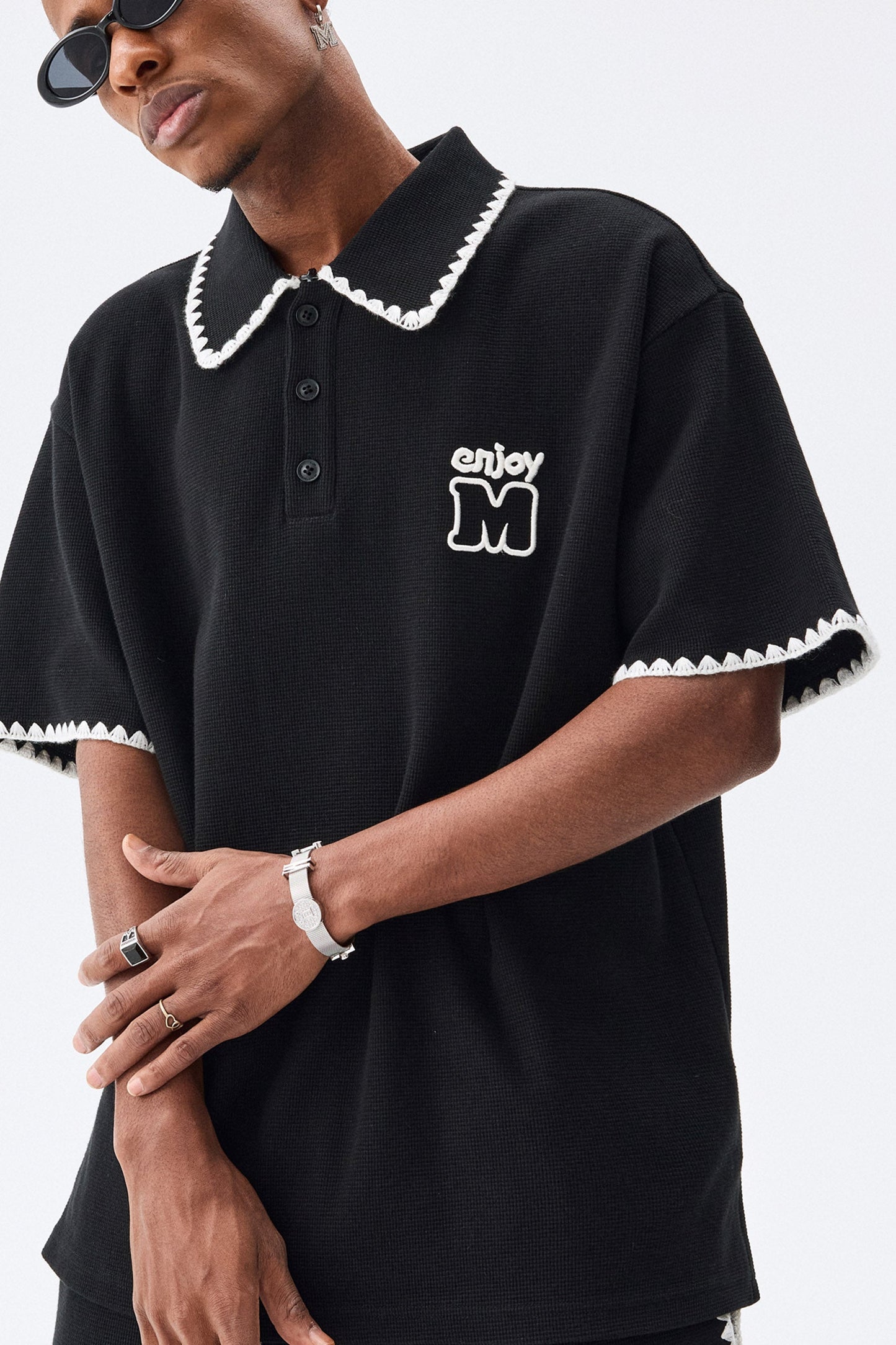 MEDM 와플 폴로 셔츠