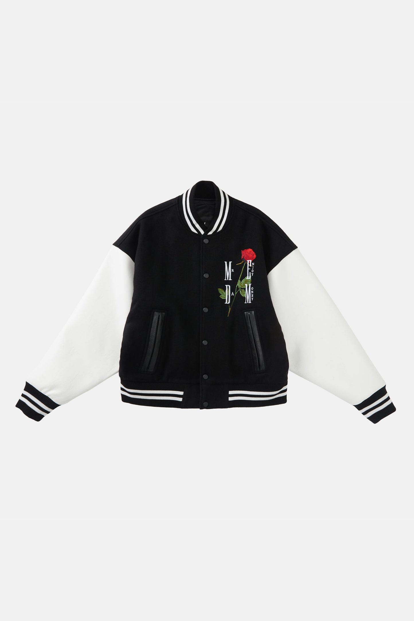 MEDM 자수 로즈 베이스볼 재킷