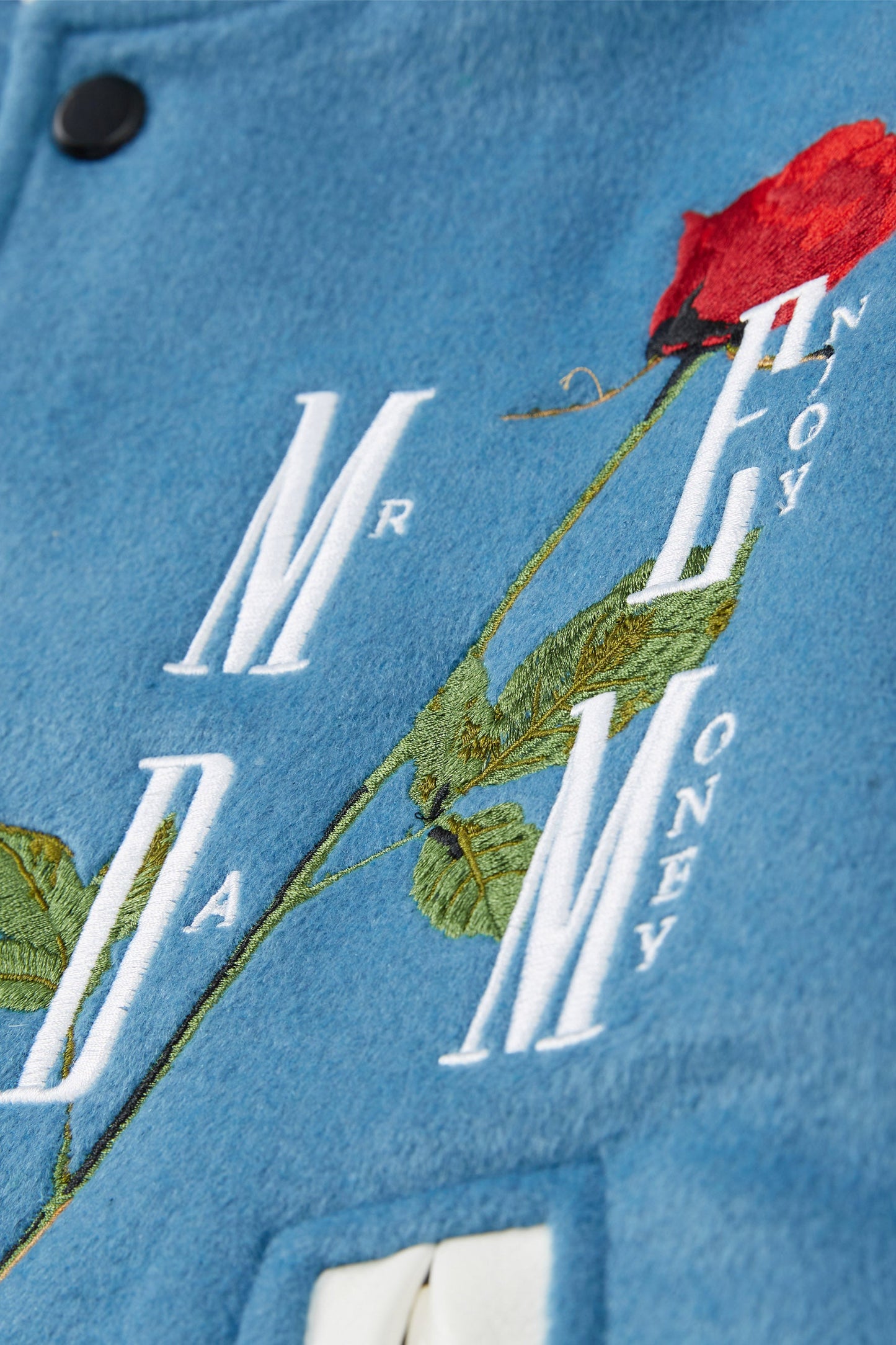 MEDM 자수 로즈 베이스볼 재킷