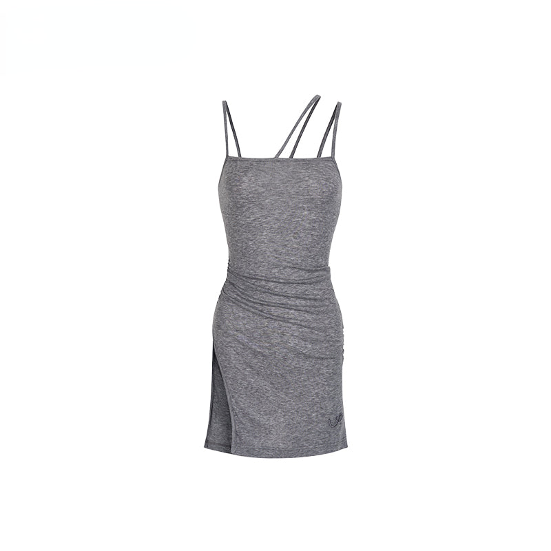 Gray & Black Wool Blend Camisole Dress