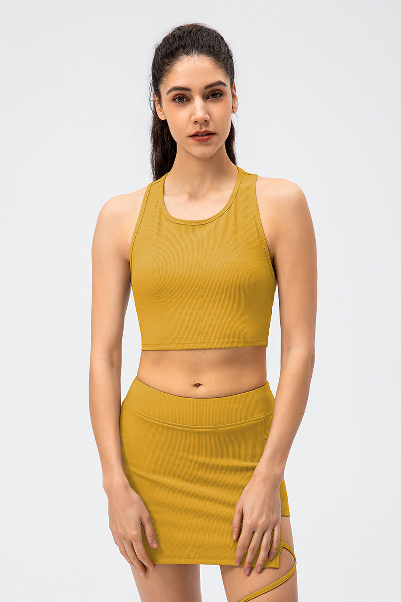 Ribbed Crop Tops Sleeveless Shirts