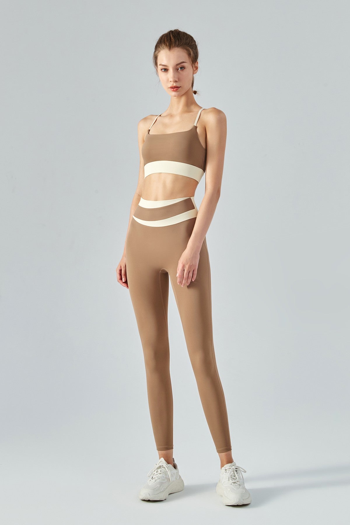 Colorblock Criss Cross Back Sports Bra