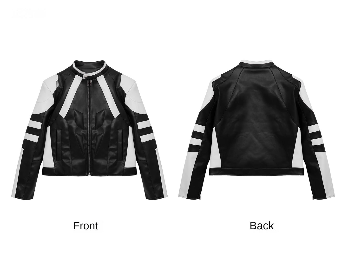 Contrast Patchwork Leather Jacket | Embossed Biker Gear for Men