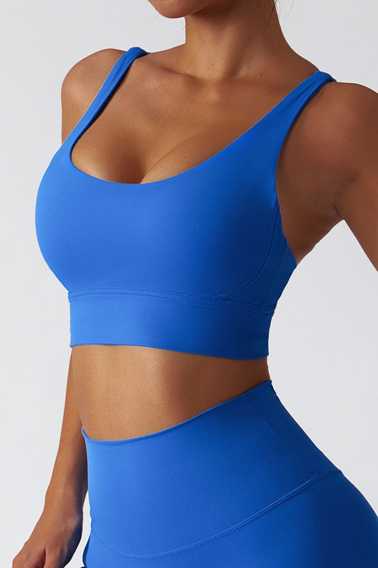 Strappy Crossover Back Sports Bra