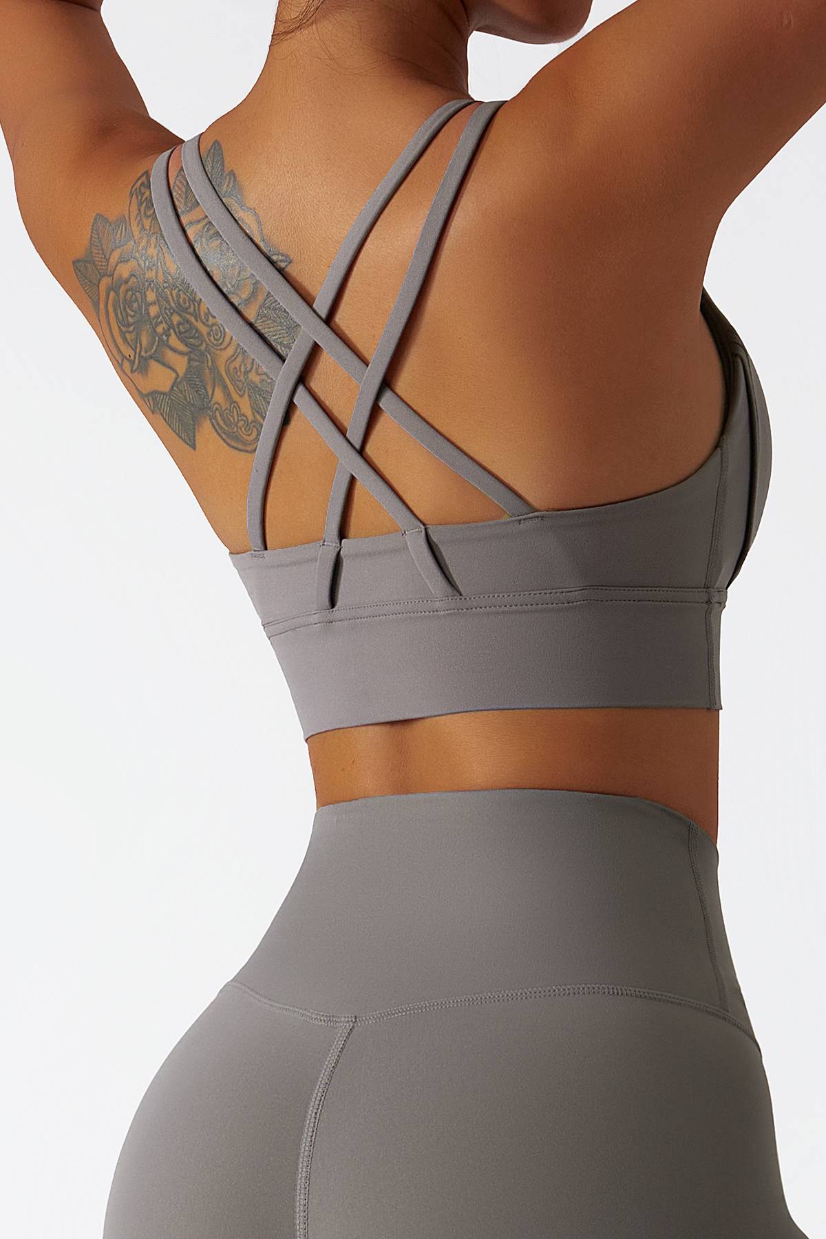 Strappy Crossover Back Sports Bra