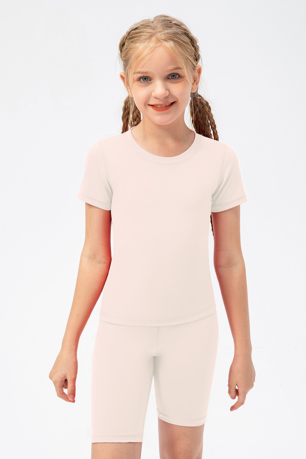 Short Sleeve Crew Neck Tops for Girls