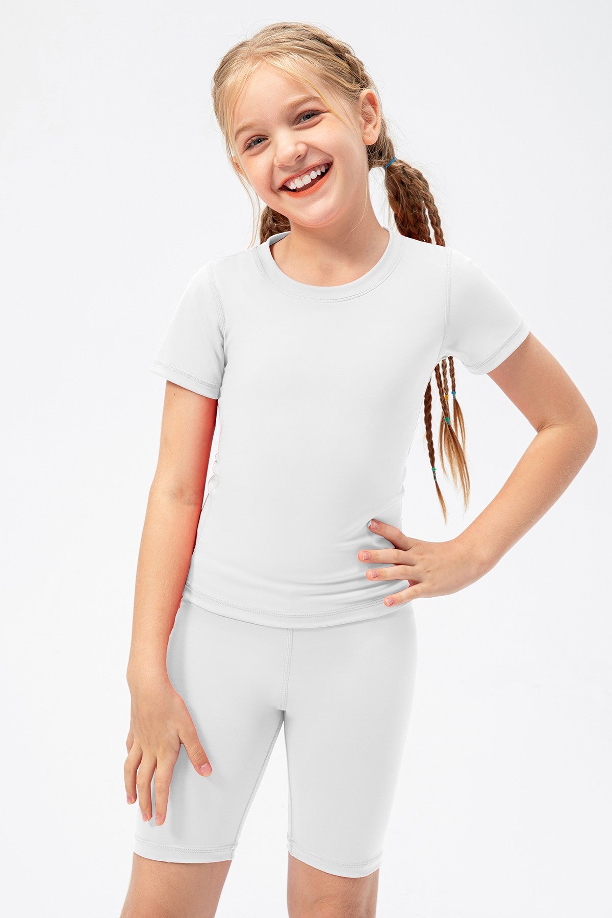 Short Sleeve Crew Neck Tops for Girls