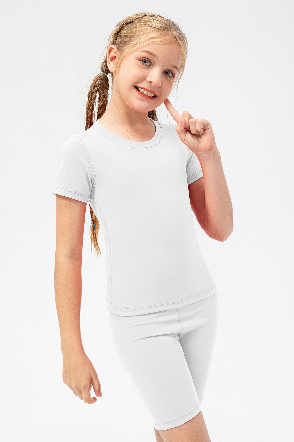 Short Sleeve Crew Neck Tops for Girls