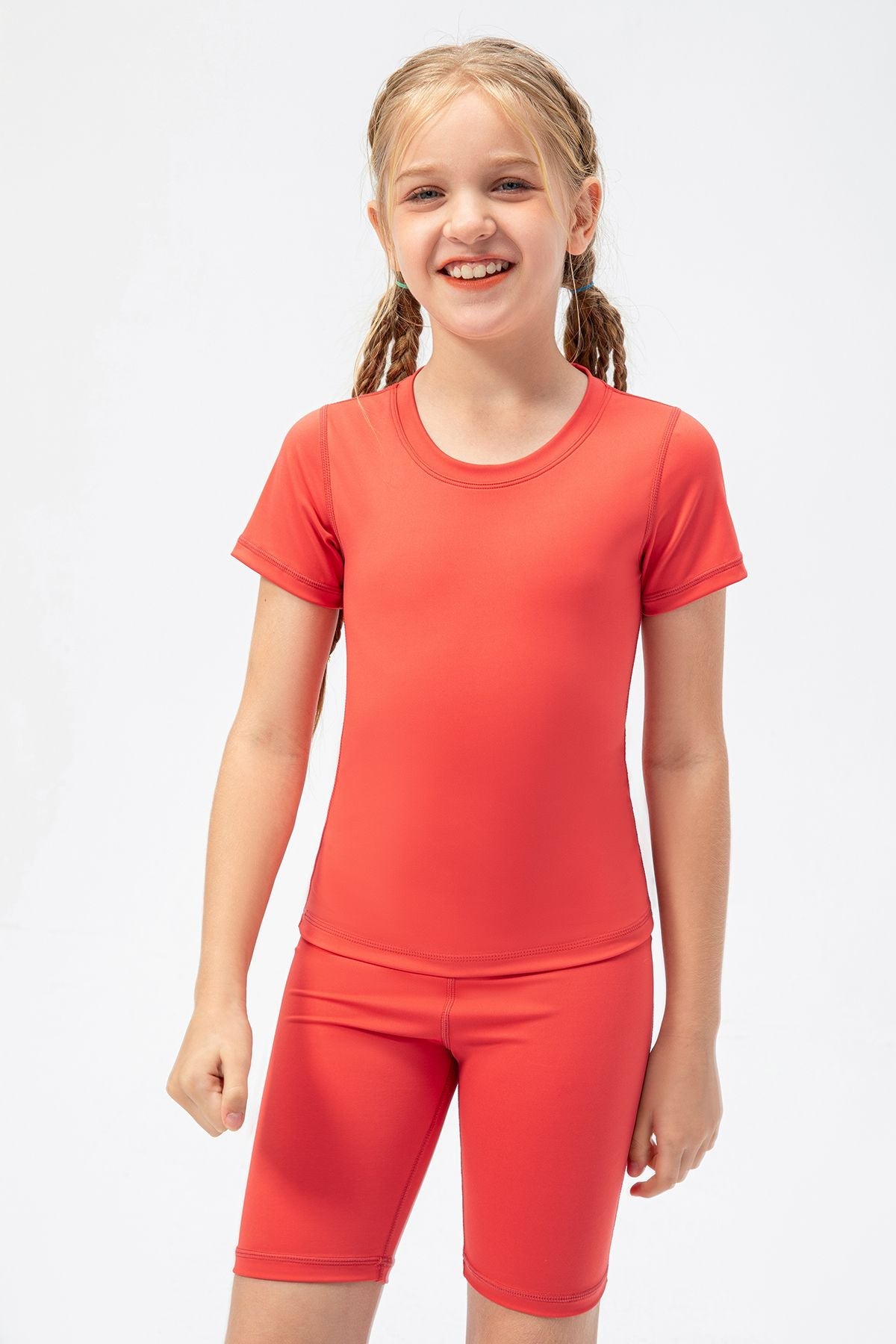 Short Sleeve Crew Neck Tops for Girls